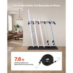 VEVOR Držač za daske za surfanje 5 razina vertikalni zidni nosač 560x35x1150 mm crni