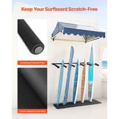 VEVOR Držač za daske za surfanje 5 razina vertikalni zidni nosač 560x35x1150 mm crni