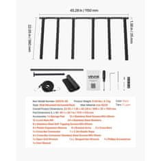 VEVOR Držač za daske za surfanje 5 razina vertikalni zidni nosač 560x35x1150 mm crni