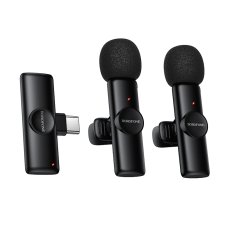 Borofone BFK16A bežični lavalier mikrofon USB-C 2kom, crni