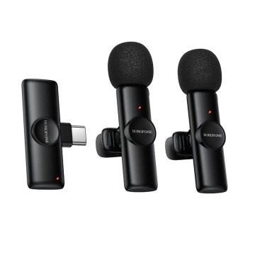 Borofone BFK16A bežični lavalier mikrofon USB-C 2kom, crni
