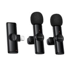 Borofone BFK16A bežični lavalier mikrofon Lightning 2kom, crni