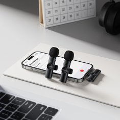 Borofone BFK16A bežični lavalier mikrofon Lightning 2kom, crni