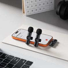 Borofone BFK16A bežični lavalier mikrofon USB-C 2kom, crni