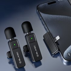 BLAVEC MK01 bežični lavalier mikrofon USB-C 2kom, crni