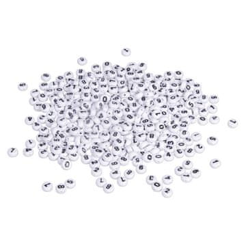 Rayher.	 Perle sa ciframa, plastične, 6mm, bijele