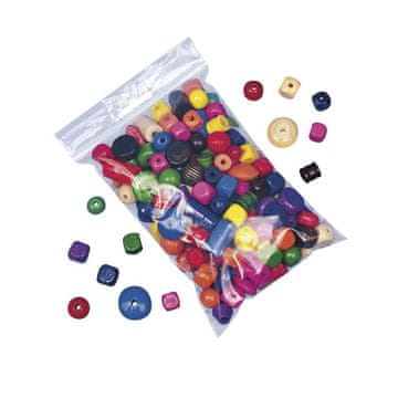 Rayher.	 Drvene perle, raznih boja, 16-25 mm, 250gr