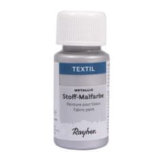 Rayher.	 Boja za tekstil metalik srebrna 50ml