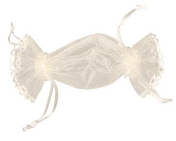 Rayher.	 Organza vrećica, slonovača, 14x8cm