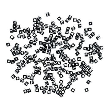 Rayher.	 Perle slova, plastične, kocke, crne, 5x5mm