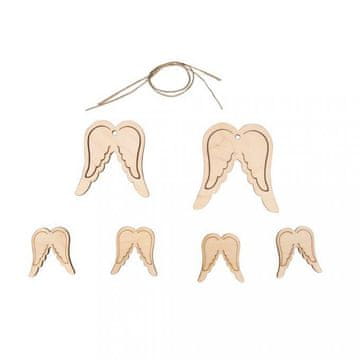 Rayher.	 Drveni ukras Krila anđela 4,7 cm set 6