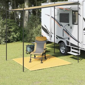 Vidaxl Prostirka za šator, bež, 250x250 cm, HDPE
