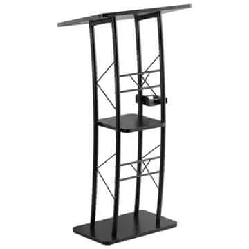 VEVOR Podij za govornicu zakrivljeni metalni stalak 595x40x118 cm crni