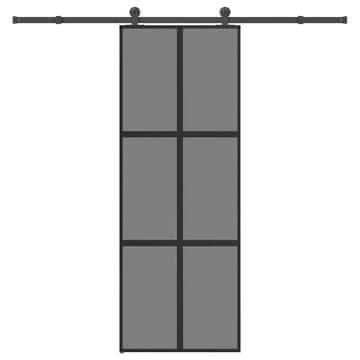 Vidaxl Klizna vrata s okovima od kaljenog stakla i aluminija