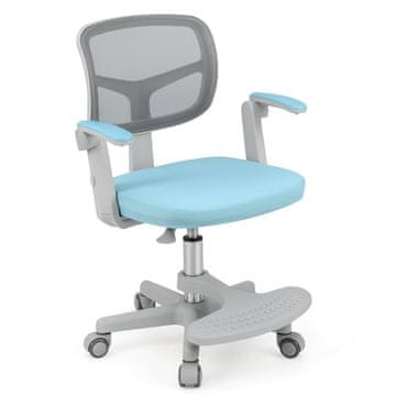 Northix Dječja uredska stolica okretna 360 podesiva visina 41-52cm plava