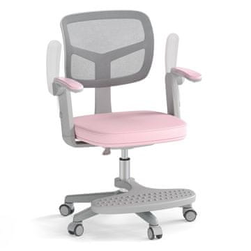 Northix Ergonomska dječja uredska stolica podesiva 41-52 cm roza