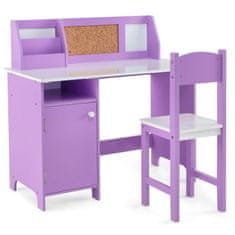 Northix Dječji drveni set stola i stolice 90x45x85 cm MDF s pohranom