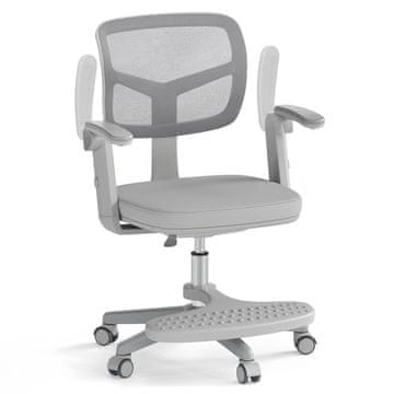 Northix Ergonomska dječja uredska stolica podesiva 41-52 cm siva