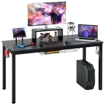 Northix Igraći stol 140 cm s povišenim stalkom za monitor i policom