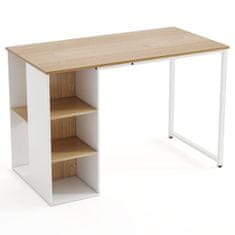 Northix 115 cm računalni stol s 5 polica za odlaganje, prirodna završna obrada