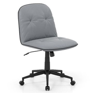 Northix Ergonomska uredska stolica umjetna koža podesiva visina siva