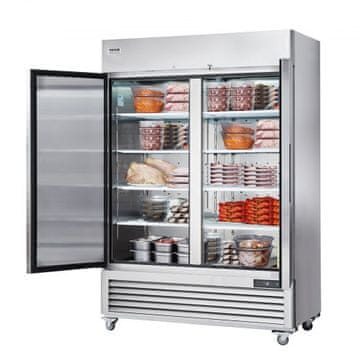 VEVOR Uspravni zamrzivač s dvostrukim vratima 1314x850x2110 mm nehrđajući čelik
