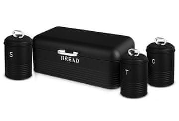 Berlingerhaus Kruh BH-6754 i set od 4 posude za hranu, crno-srebrna kolekcija