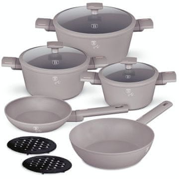 Berlingerhaus Set posuđa s titanijskim premazom BH-8110 10 Piece Taupe Collection