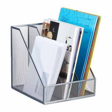 Northix Metalni sakupljač časopisa 3 pretinca A4 organizator 30x25x10 cm