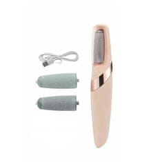 Netscroll Električna rašpa za pete, odstranjiva 2 valjka, električni odstranjivač tvrde kože, USB punjenje, LED svjetlo, kompaktan dizajn, Heely odstranjivač tvrde kože, Heely