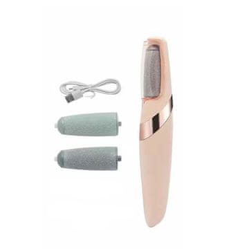 Netscroll Električna rašpa za pete, odstranjiva 2 valjka, električni odstranjivač tvrde kože, USB punjenje, LED svjetlo, kompaktan dizajn, Heely odstranjivač tvrde kože, Heely