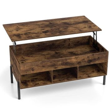 Northix Podesivi stolić za kavu s podiznom pločom 100x50 cm