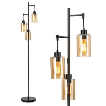 Northix Podna lampa od jantarnog stakla s 3 sjenila 164 cm