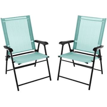 Northix Sklopive vrtne stolice set 2 metal 65x60x93 cm mint