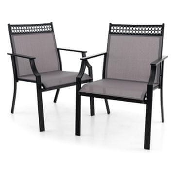 Northix Vrtne stolice metalni okvir brzosušeća tkanina 66x61x90 cm set 2