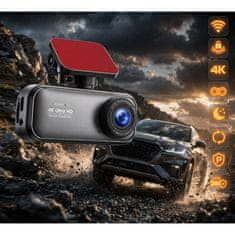Farrot Auto kamera 4K UHD kamera za automobil, 2-u-1, GPS, Wi-Fi, prednji i stražnji G-senzori, kut snimanja 170°, aplikacija