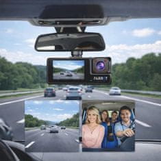 Farrot Auto kamere FULL HD 3v1 kamera za nadzor vozila (prednja, stražnja i središnja), Wi-Fi, G-senzor, kut gledanja 170°, aplikacija