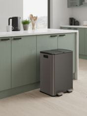 Songmics Kuhinjski kante za smeće 2 pregrade 476x377x669 cm Siva