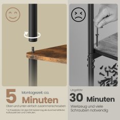 Songmics Polica 238x38x139 cm smeđa