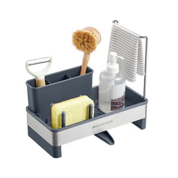 Songmics Organizator za sudoper 127x247x23 cm Sivi