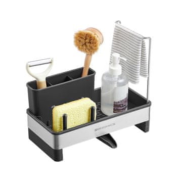 Songmics Organizator za sudoper 127x247x23 cm Crni