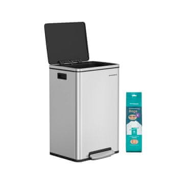 Songmics Kanta za smeće 41.6x37.2x64.7 cm Srebrna