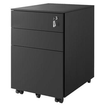 Songmics Pokretni ormarić za dokumente 39x60x52 cm Crni