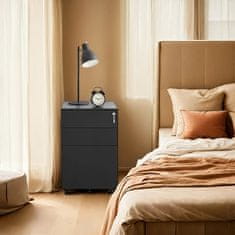 Songmics Pokretni ormarić za dokumente 39x60x52 cm Crni