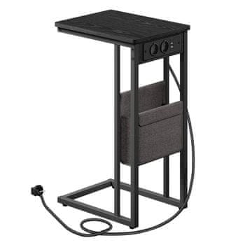 Songmics Bočni stol C oblik 30x40x62 cm Crni