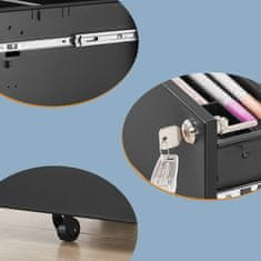 Songmics Pokretni ormarić za dokumente 39x60x52 cm Crni