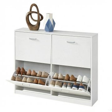 Songmics Ormarić za cipele 4 pretinca 24x105.5x82.7 cm bijeli