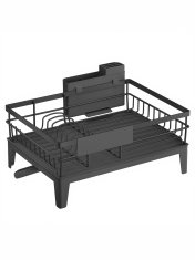 Songmics Oslon za sušenje posuđa 31x42x18.5 cm Crni