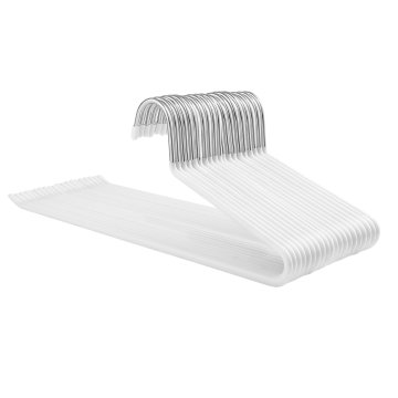 Songmics Vješalice za odjeću 20 komada 38x13 cm bijeli metal