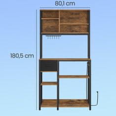 Songmics Kuhinjska polica 40x80x1804 cm smeđa